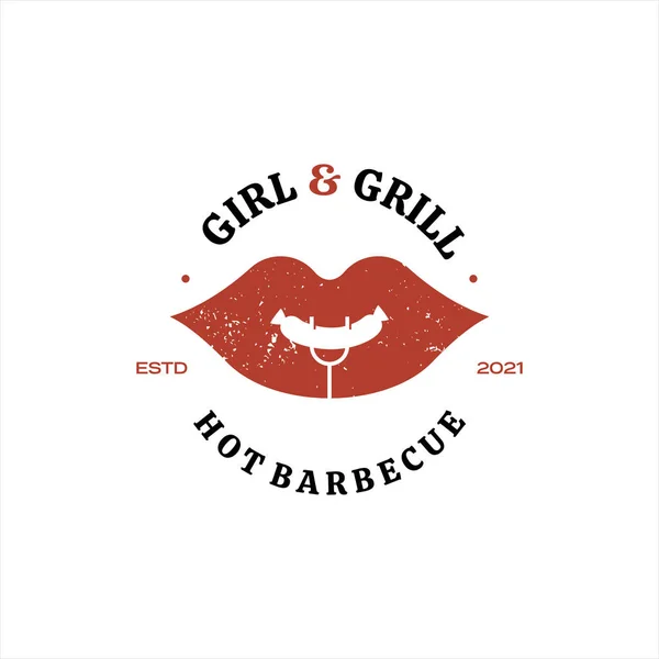 Grill Logo Design Grill Wędlin — Wektor stockowy