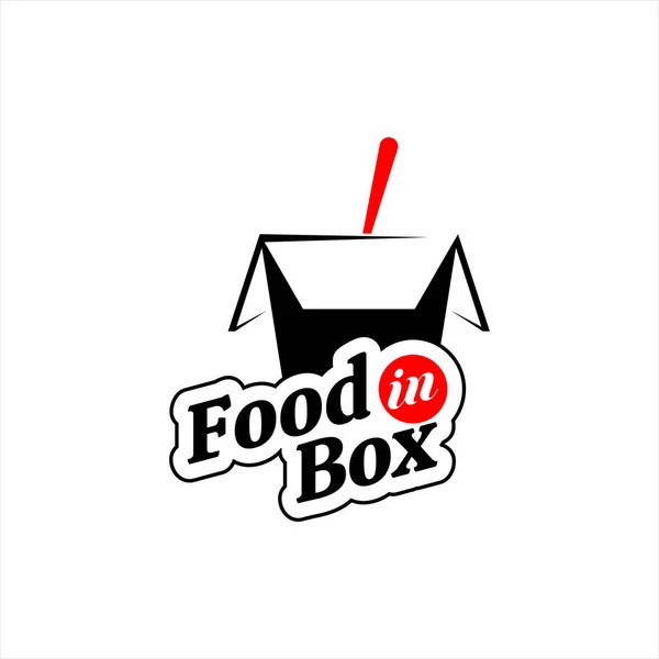 Yiyecek Logosu Pirinç Kutusu Yapıştırıcısı — Stok Vektör