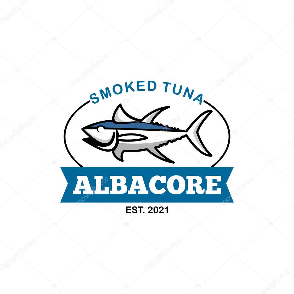 Tuna Logo Smoked Albacore Fish Vector