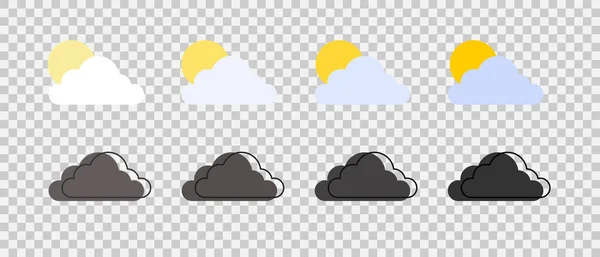 Nuvola Sole Nuvole Stile Piatto Nuvole Astratte Nuvole Concettuali Illustrazione — Vettoriale Stock