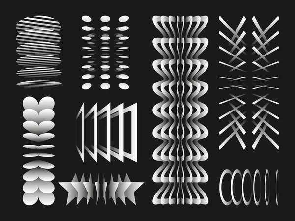 Formas Geométricas Abstractas Formas Blancas Imágenes Volteadas Formas Diseño Memphis — Archivo Imágenes Vectoriales