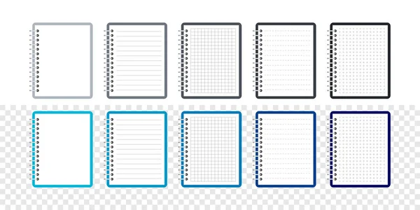 Notepads Modelleren Notebook Trendy Stijl Memo Notitieblok Dagboek Met Gevoerde — Stockvector
