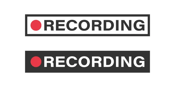 Framed Recording Sign Currently Recording Button Recording Vector Icons Buttons — Stockový vektor