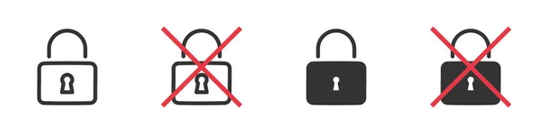 Lock Closed Icon Vector Illustration Vorhängeschloss Symbole Auf Weißem Hintergrund — Stockvektor