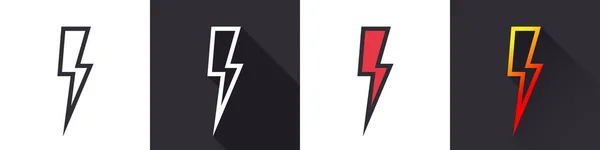 Linear Lightning Bolt Icon Lightning Electric Power Vector Logo Lightning — Stock Vector