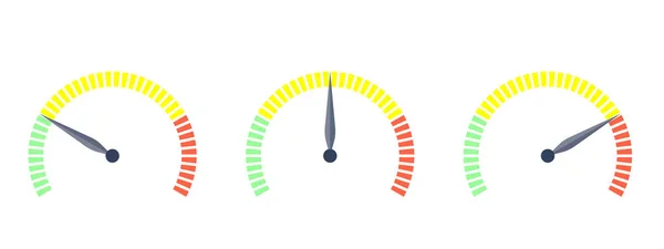 Rating Meter Eingestellt Set Von Tacho Messungen Barometer Symbol Messinstrumentenkonzept — Stockvektor