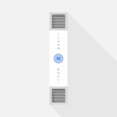 Hava Arındırıcı Kavramı. Antibakteriyel hava temizleyici. Virüsü COVID virüsünden arındırın. Tıbbi antivirüs ekipmanı konsepti. Vektör illüstrasyonu