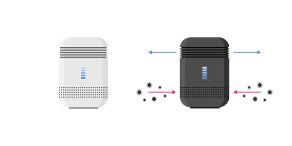 Air Purifier Machine Air Purifier Device Filter Virus Including Corona — Stock Vector