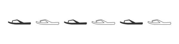 Піктограми Взуття Силует Тапочок Піктограми Взуття Ізольовані Білому Тлі Векторні — стоковий вектор