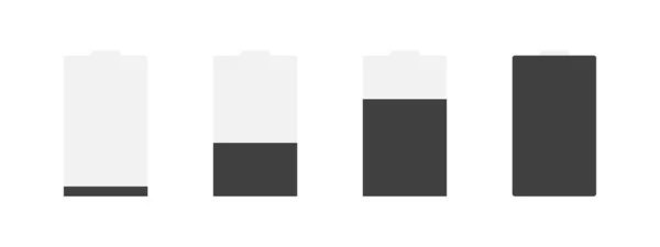 Indicatore Carica Della Batteria Icone Indicatori Livello Carica Della Batteria — Vettoriale Stock