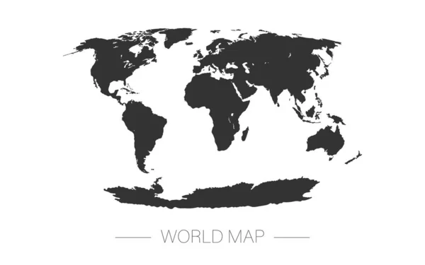 Carte Monde Flat Earth Modèle Carte Noire Pour Modèle Site — Image vectorielle