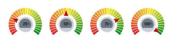 Ölçüler. Risk seviyesi göstergesi. Seviye göstergesi. Performans ölçümü. Vektör illüstrasyonu