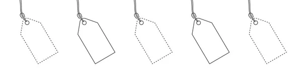値札のアイコン 紙のラベルセット テンプレートタグ線形アイコン ベクターイラスト — ストックベクタ