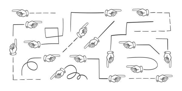 Pfeile Symbole Handgezeichneter Pfeilvektorsatz Zeigefinger Statt Pfeil Vektorillustration — Stockvektor