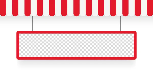 Знамя Навесы Полосатый Тент Тент Палатки Рынка Белом Фоне Векторная — стоковый вектор