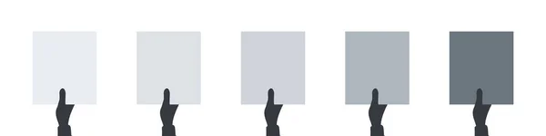 Handen Håller Ett Tomt Papper Fyrkantigt Papper Handen Töm Utrymmet — Stock vektor