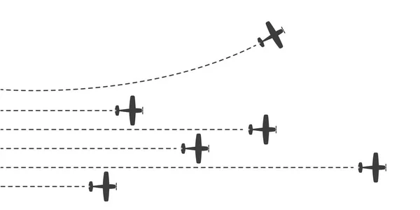 Aviones Avión Los Objetivos Éxito Creación Concepto Financiero Empresarial Ilustración — Vector de stock