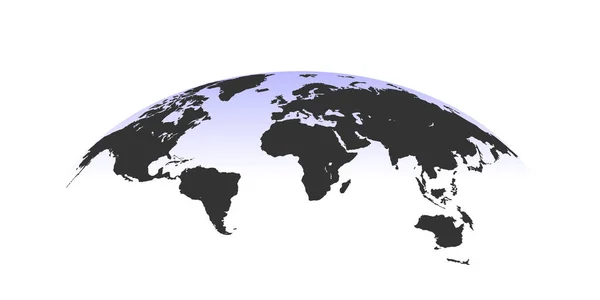 Mapa Mundo Mapa Mundo Curvo Esférico Mundo Mapa Globo Isolado —  Vetores de Stock