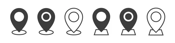 Zeiger Symbole Gesetzt Markierungssymbole Orts Oder Navigationsschilder Map Pin Symbol — Stockvektor