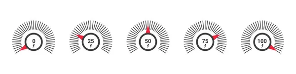 Metermeterelement Schaal Lage Gemiddelde Hoge Meter Meter Indicator Vectorillustratie — Stockvector