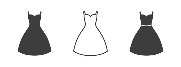 Ícone Vestido Mulheres Vestido Design Ícones Roupa Estilo Moderno Ilustração —  Vetores de Stock