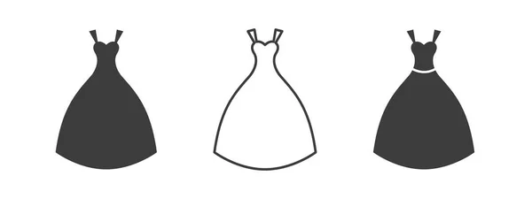 Εικονίδιο Γυναίκες Ντύνουν Εικόνες Βίντατζ Φορέματα Σιλουέτα Εικονογράφηση Διανύσματος — Διανυσματικό Αρχείο