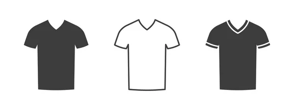 Camisetas Icono Camiseta Con Cuello Iconos Ropa Estilo Moderno Ilustración — Archivo Imágenes Vectoriales