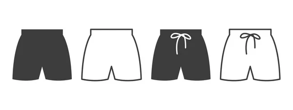 Ícones Calções Ícones Shorts Praia Diferentes Estilos Conceito Símbolo Roupa — Vetor de Stock