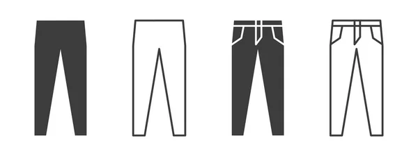 Icone Dei Pantaloni Jeans Icone Dei Pantaloni Simbolo Dell Abbigliamento — Vettoriale Stock
