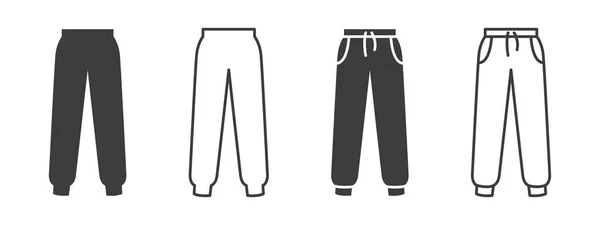 Iconos Pantalones Pantalones Deportivos Señales Pantalones Símbolo Ropa Ilustración Vectorial — Archivo Imágenes Vectoriales