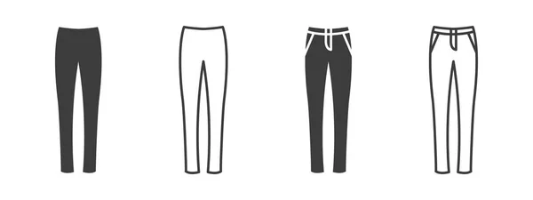 Iconos Pantalones Pantalones Jeans Mujer Símbolo Ropa Ilustración Vectorial — Archivo Imágenes Vectoriales