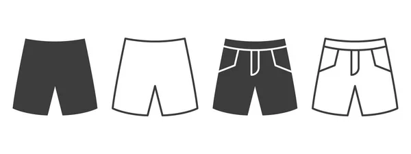 Ícones Calções Shorts Ícones Diferentes Estilos Conceito Símbolo Roupa Ilustração — Vetor de Stock