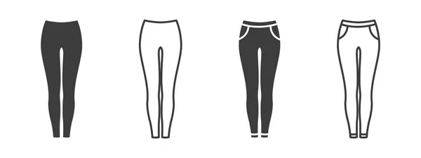 Ikony Kalhot Dámské Kalhoty Nebo Kalhoty Symbol Oblečení Vektorová Ilustrace — Stockový vektor