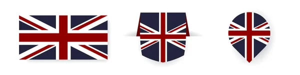 Flags Great Britain Label Point Icon Simple Flag Vector Illustration —  Vetores de Stock