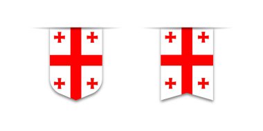 Georgia bayrağı. Etiket bayrağı simgesi, onay kutusu işareti. Dünyanın bayrakları. Vektör illüstrasyonu