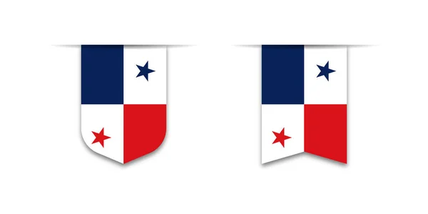 Bandera Panamá Etiqueta Icono Bandera Signo Casilla Verificación Banderas Del — Vector de stock