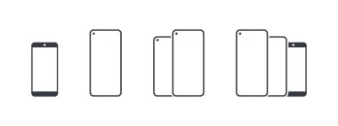 Vektör aletleri ayarlandı. Cep telefonu simgeleri. Teknoloji ikonları. Yüksek kaliteli simgeler