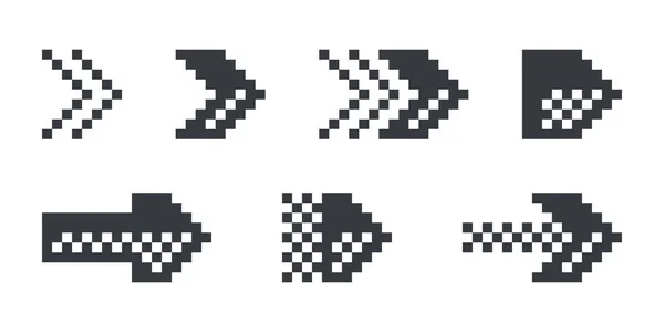 Flechas Pixel Arrows Pixel Art Ícones Setas Direção Setas Ilustração —  Vetores de Stock