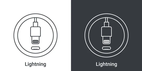 闪电端口图标 手机的Socket标志 连接器图标 矢量说明 — 图库矢量图片