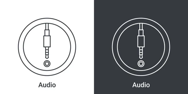 Audio Buchsen Port Symbol Computeranschlüsse Signalisieren Steckersymbole Vektorillustration — Stockvektor