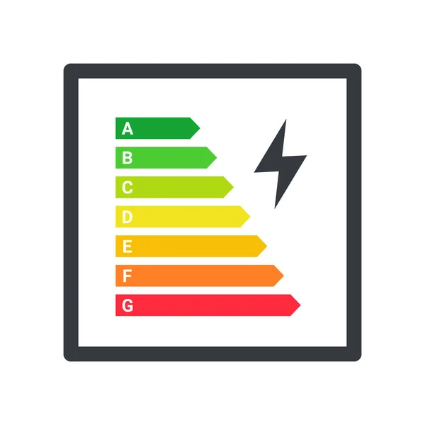 Logo Eficiencia Energética Gráfico Clasificación Eficiencia Energética Ilustración Vectorial — Vector de stock