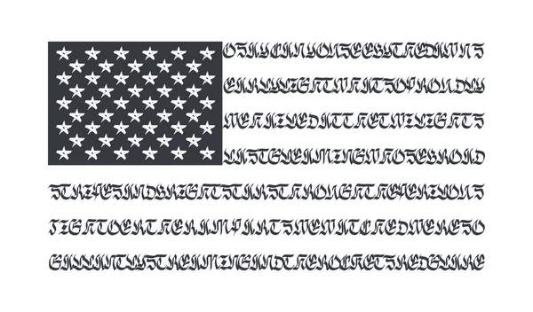 Usa Flagge Schwarze Flagge Amerikas Abstrakte Flagge Mit Nationalhymne Gotischer — Stockvektor