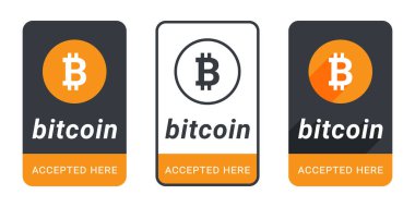 Bitcoin Burada Kabul Edildi Button. Etiket ya da rozet Bitcoin kabul edildi. Bitcoin Button ile öde. Vektör illüstrasyonu