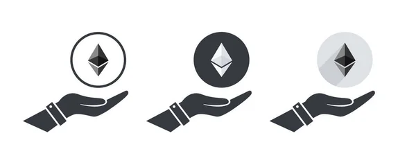 Ethereum Iconen Cryptogeld Iconen Zakelijk Financiën Bewerkbare Pictogrammen Vectorillustratie — Stockvector