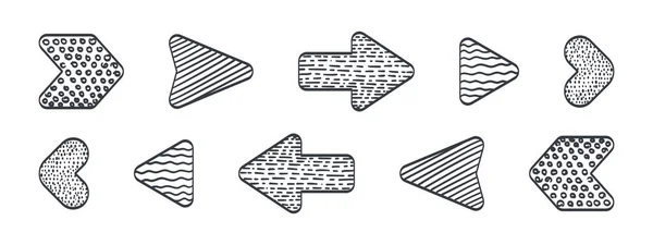ベクトルハンド矢印を描いた 矢をかわせ 矢がセット ベクターイラスト — ストックベクタ