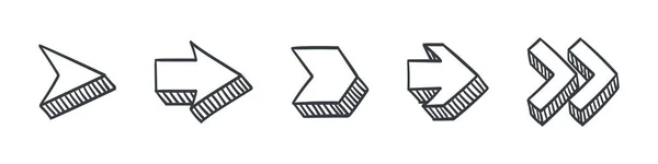 Distintivos Seta Flechas Pintadas Flechas Vetoriais Conjunto Setas Diferentes Ilustração —  Vetores de Stock