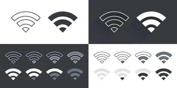 Wlan Symbole Symbole Des Drahtlosen Internets Eine Reihe Von Wifi — Stockvektor