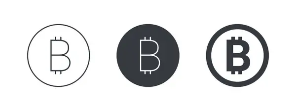Sinal Bitcoin Símbolo Moeda Criptomoeda Símbolos Monetários Mundo Ilustração Vetorial —  Vetores de Stock