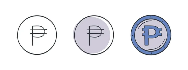 Ikonen Des Philippinischen Peso Bemaltes Symbol Des Peso Zeichen Der — Stockvektor