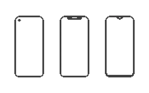 Маскировочные Устройства Пиксельные Изображения Мобильных Телефонов Пианино Арт Векторная Иллюстрация — стоковый вектор